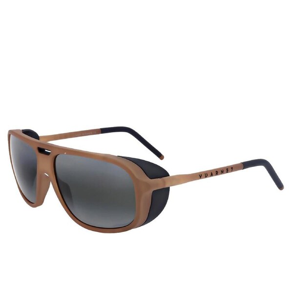 Vuarnet Ice Large Men's Sunglasses with Removable Side Shields, Grey Lens, Amber Frame