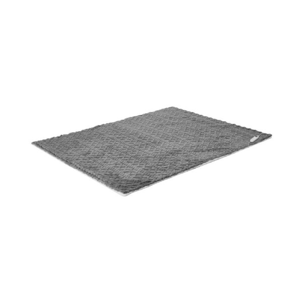 Bedra Electric Throw Rug Dual Side Heated Blanket Flannel&Sherpa Square Pattern