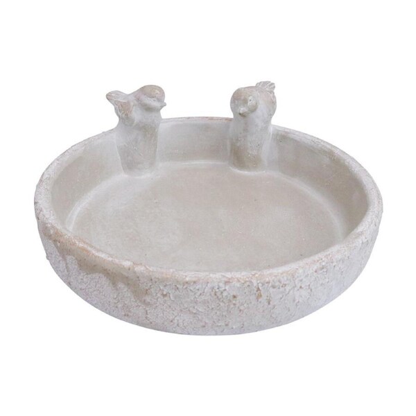 LVD Classic Embossed Cement Hand Finished Decorative Bird/Tap Bowl 26x26cm