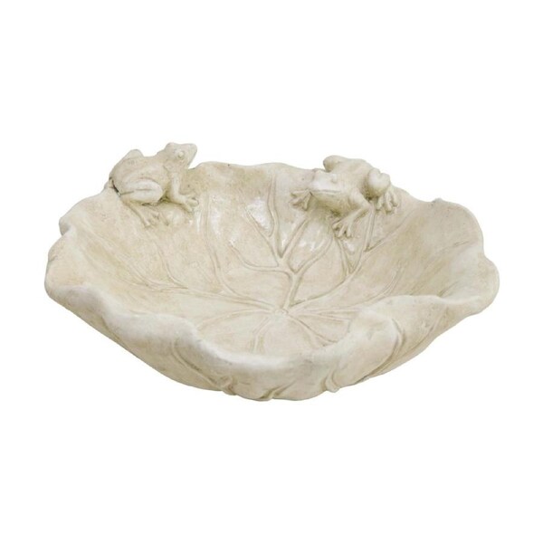 LVD Large Garden Lily Water Hand Finished Decorative Cement Bowl 30.5x29cm