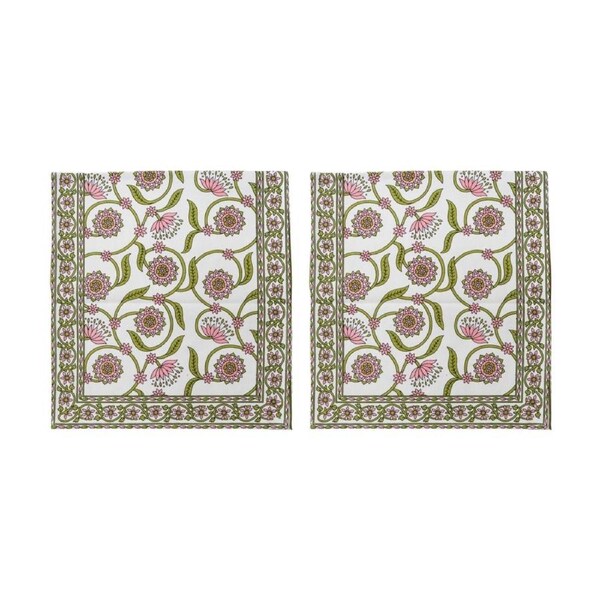 2PK LVD Esther Rectangular Cotton Table Runner Home Decor Pink/Olive 160x35cm