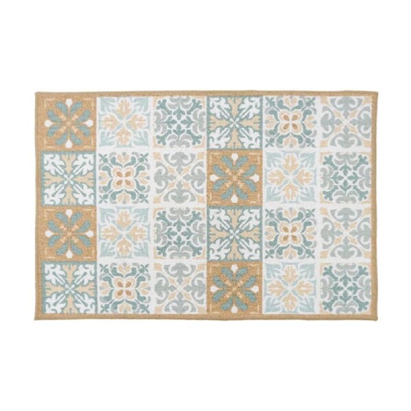 LVD Non-Slip Spanish Olive Tile Indoor Woven Floor & Door Mat 90x60cm