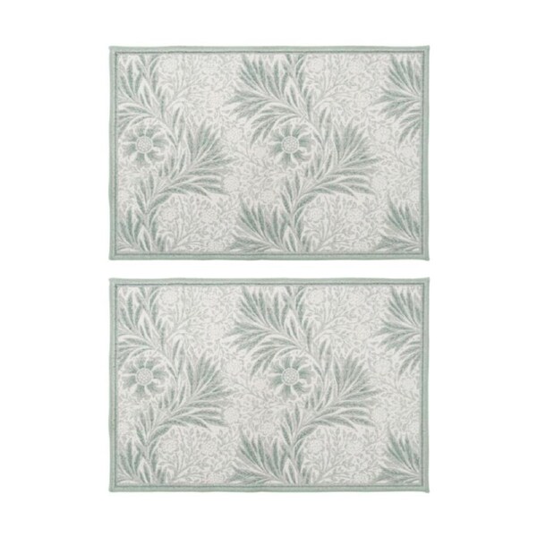 2PK LVD William Morris Sage Non-Slip Indoor Floor & Door Mat 90x60cm