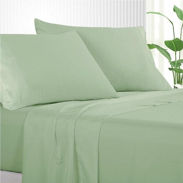 Luxton Pure Plain Soft Sheet Set Sage Green King