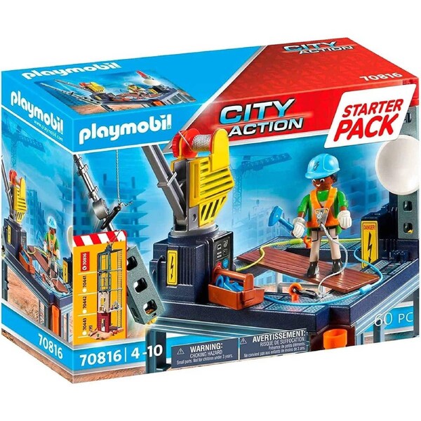 Playmobil Starter Pack Construction Site Kids Activity Playset Toy