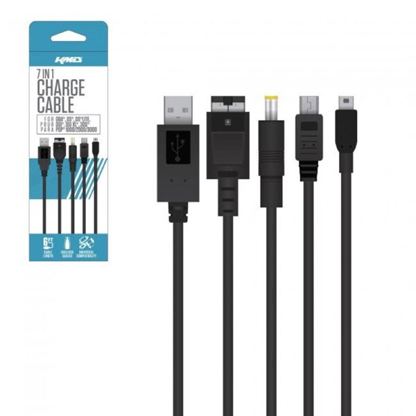 Universal 7 in 1 Charge Cable GBA, DS, DS Lite, DSi, 3DS, PSP Game