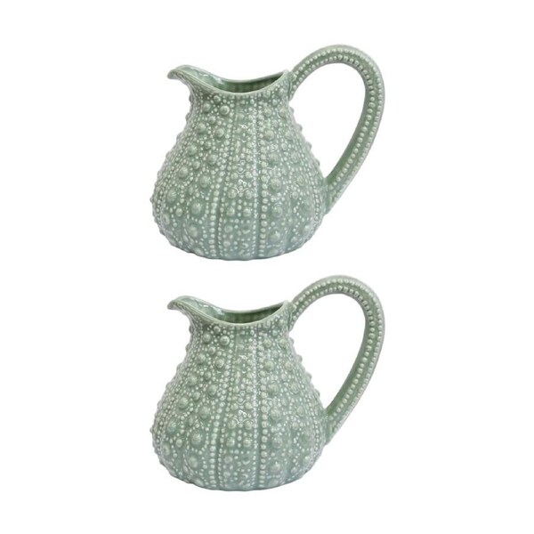 2PK LVD Animal Ceramic Urchin Jug Home/Kitchen Novelty Decor Green