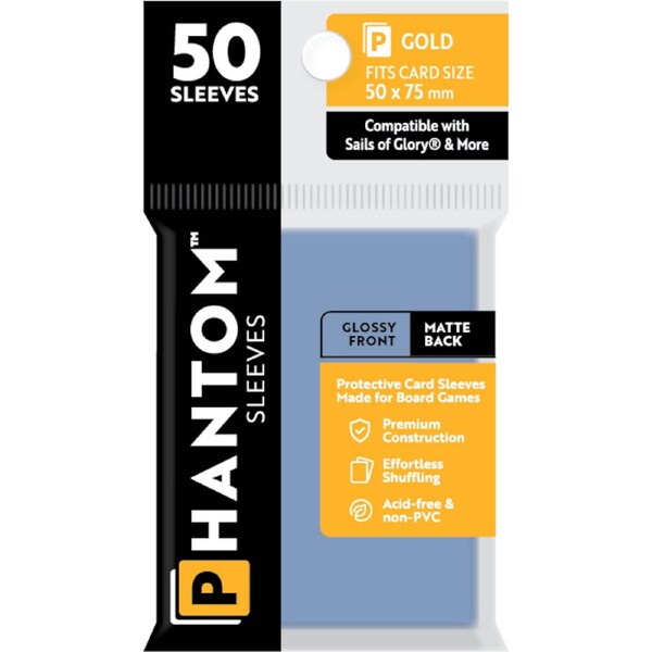 Phantom Sleeves: Gold Size 50mmx75mm - Gloss/Matte 50