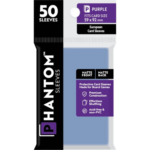 Phantom Sleeves: Purple Size 59mmx92mm - Matte/Matte 50