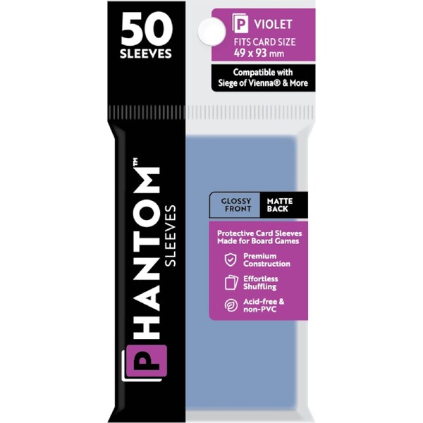 Phantom Sleeves: Violet Size 49mmx93mm - Gloss/Matte 50