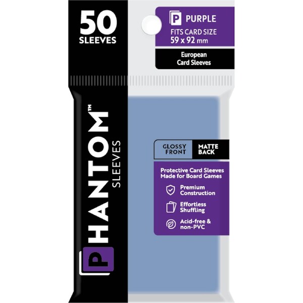 Phantom Sleeves: Purple Size 59mmx92mm - Gloss/Matte 50