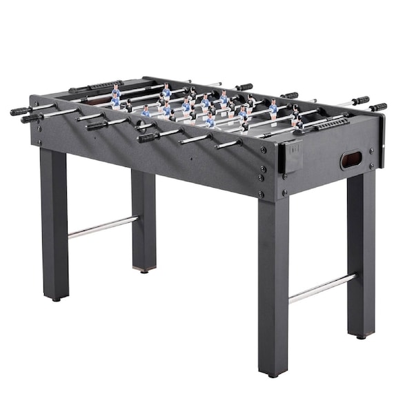 Foosball Table, 121 cm Standard Size Table, Indoor Full Size Foosball Tables for Home, Family, and Game Room, Durable Soccer Set, Includes 2 Balls, Score Keeper, and 2 Cup Holders