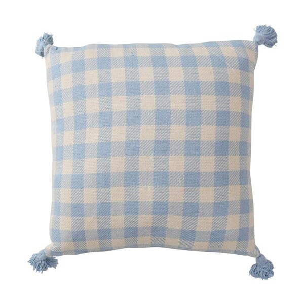 LVD Summer Blue Checkered Decorative Home/Living Decor Cushion/Pillow 50x50cm