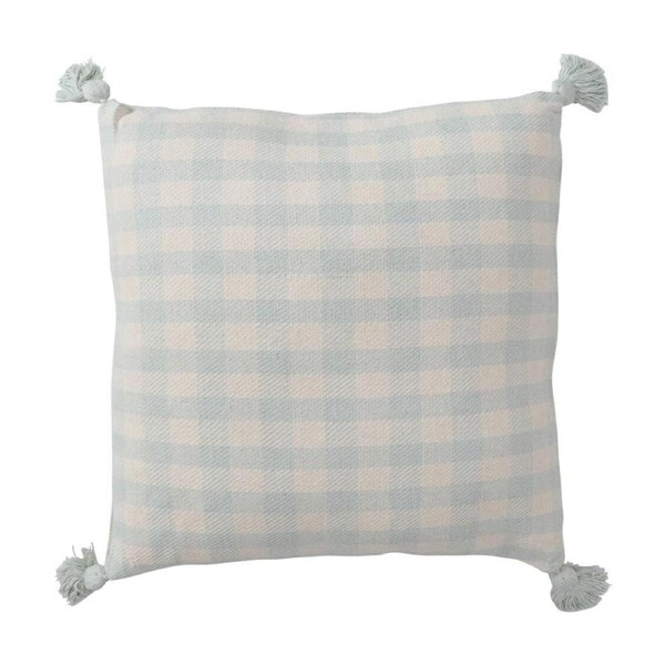 LVD Thyme Blue Checkered Decorative Home/Living Decor Cushion/Pillow 50x50cm