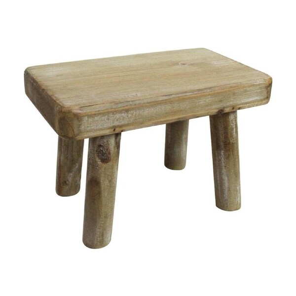 LVD Small Rustic Wooden Step/Seat Stool Home & Living Decor 23x15.5x13.5cm