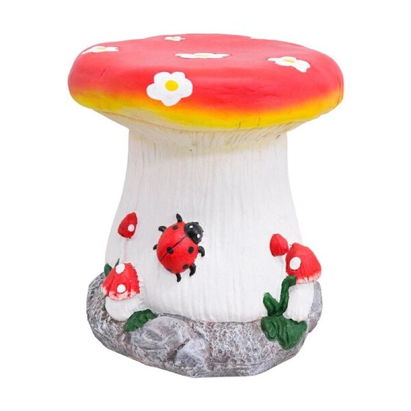 LVD Ornamental Resin Toadstool Indoor/Outdoor Home/Garden Decor Stool 33x32x32cm