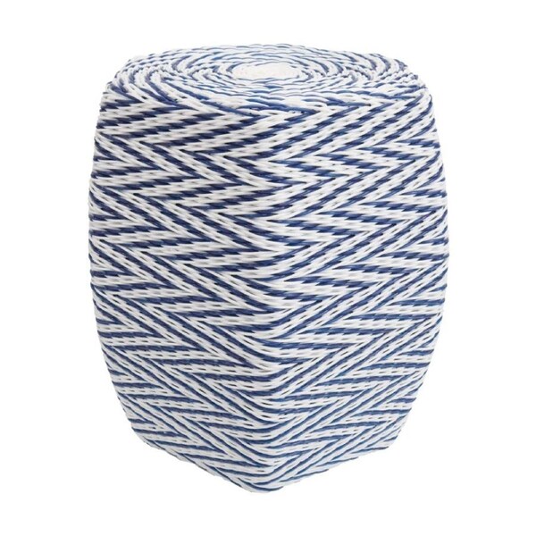 LVD Hamptons Blue/White Woven Indoor & Outdoor Stool/Table Home Decor 52x52x50cm