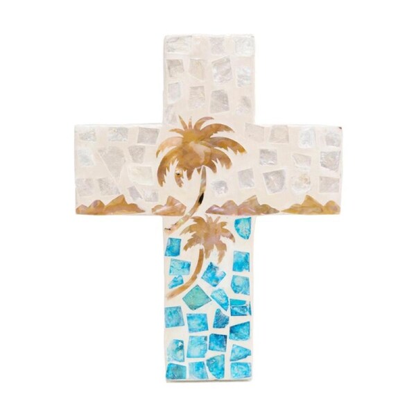 LVD Medium Decorative Bali Hai Mosaic Cross Home & Living Decor 21x16x2cm