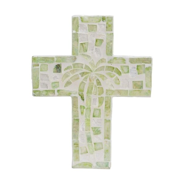 LVD Medium Decorative Green Palm Tree Cross Home & Living Decor 21x16x2cm