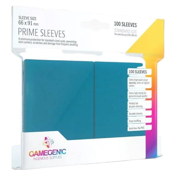 Gamegenic Prime Card Sleeves Blue 66mmx91mm 100 Sleeves Per Pack