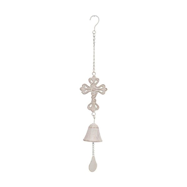 LVD Cross Metal Hanging Bell Outdoor/Garden Home Decor 10x7.5x58.5cm