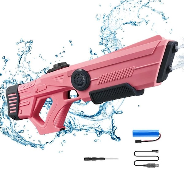 HOLALA Electric Water Gun High Capacity Auto Soaker for Kids-Pink
