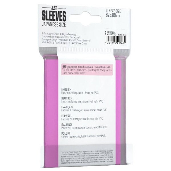 Gamegenic Just Sleeves Japanese Size Pink