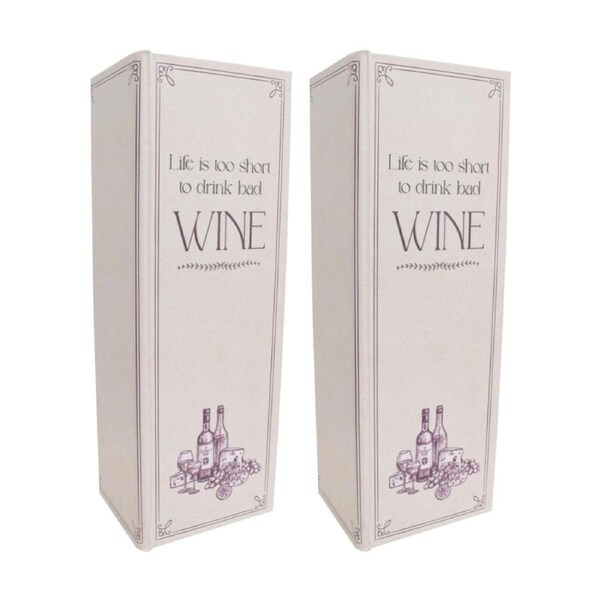 2PK LVD Decorative Bottled Up Map Wine Box Home & Living Decor 12.5x10x36cm