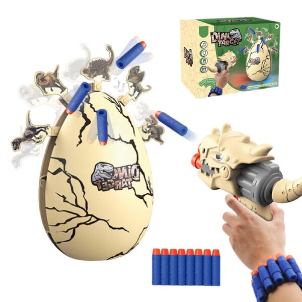 HOLALA Rotating Blaster Dinosaur Gun Soft Foam Dart Shooter for Kids