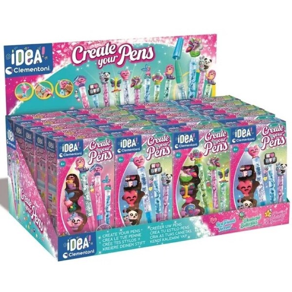 Clementoni Small Pen Lab Display Unit 24 Pieces - Mermaid Butterfly BFF Toy