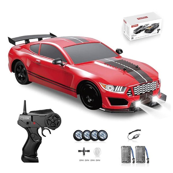 HOLALA 1:16 RC Drift Car Spray LED Lights & 2 Batteries for Kids-2
