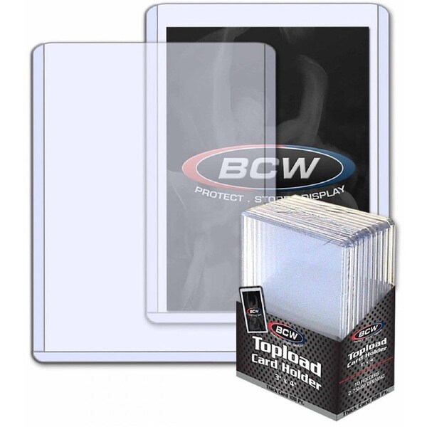 BCW Toploader Card Holder Thick 108 Pt 2" 3/4x3" 7/8x7/64 10 Holders Per Pack