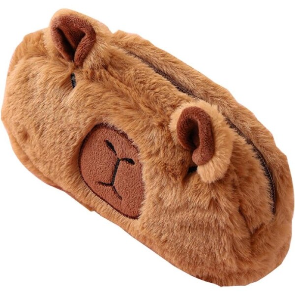 Velocity Pencil Case Cute Aesthetic Plush Pen Holder Capybara
