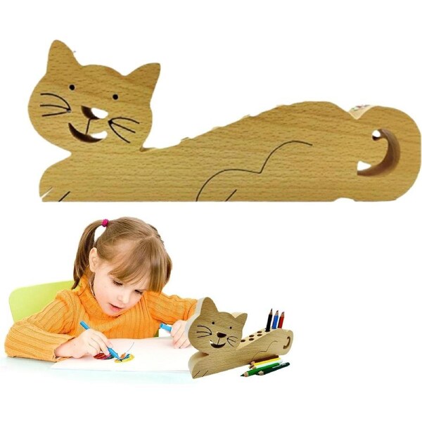 Velocity Pen Holder Creative Desktop Stationery Organiser Desk Organiser Cat for Students