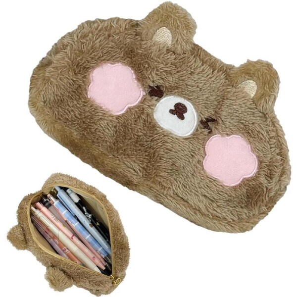 Velocity Pencil Case Cute Large Capacity Bear for Students and Teens