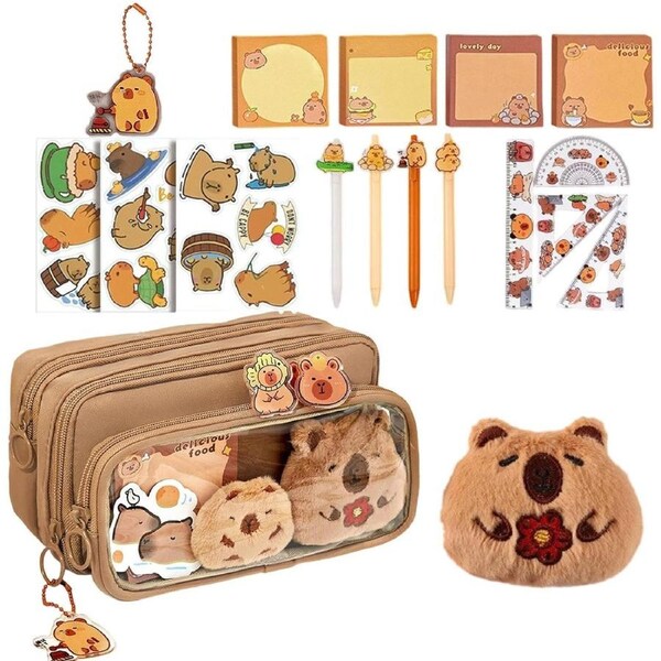 Velocity Pencil Case Cute Capybara for Kids and Students