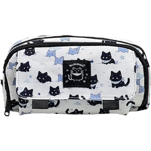 Velocity Pencil Case Cute Large Capacity Portable Zipper Kitten