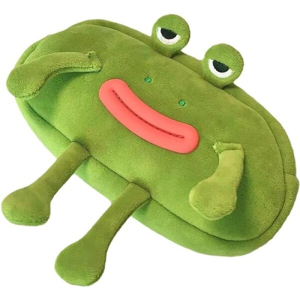 Velocity Pencil Case Novelty Wide Opening Plush Frog for Girls