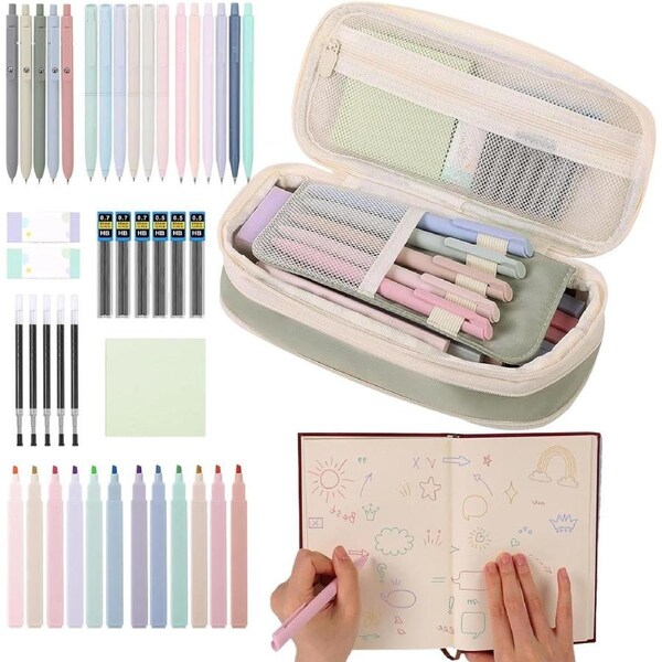 Velocity Pencil Case Aesthetic Black for Girls and Teens