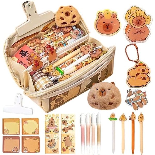 Velocity Pencil Case Cute Large Capacity Capybara for Kids and Kids