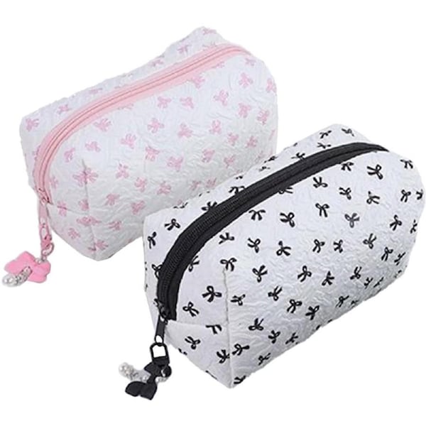 Velocity Pencil Case Cute Aesthetic Makeup Bag Bow for Girls and Kids