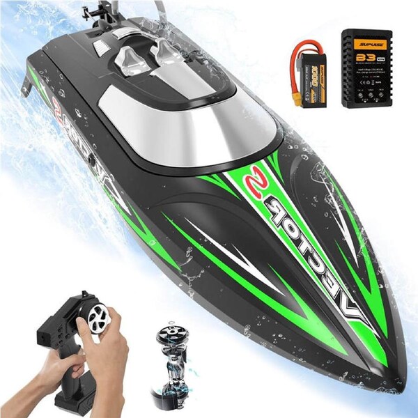 HOLALA Brushless RC Boat High Speed Rechargeable-Black Green