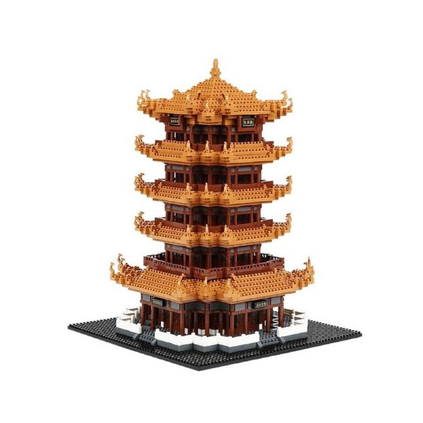 HOLALA 4032-Piece Micro Blocks - Yellow Crane Tower Model
