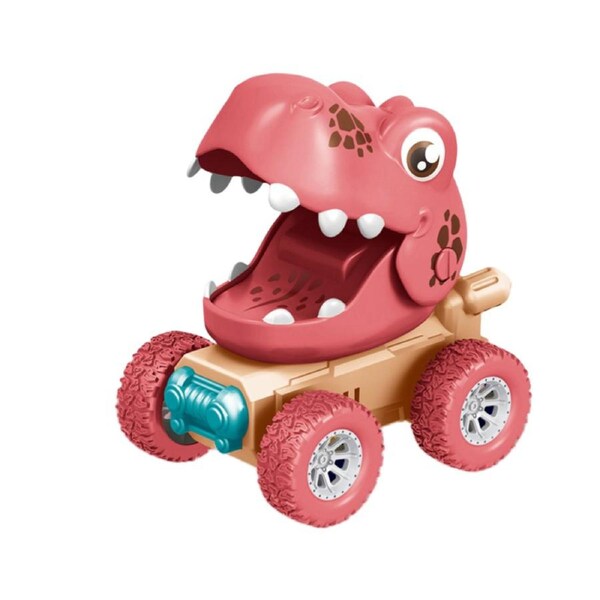 HOLALA Dinosaur Truck Toy Colorful Dinosaurs Press and Go Toys-PinkTyrannosaurus