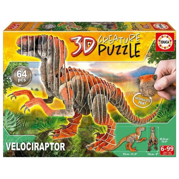 Puzzle 3D Creature Velociraptor