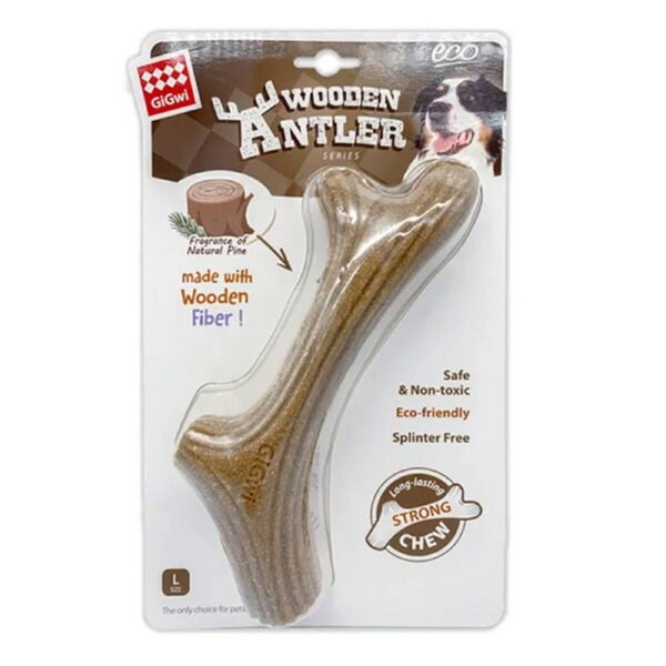 Gigwi Long Lasting Chew Wooden Antler For Dogs 25 Cm - Large
