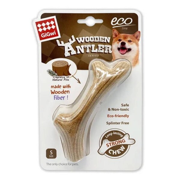 Gigwi Long Lasting Chew Wooden Antler For Dogs 15 Cm - Small