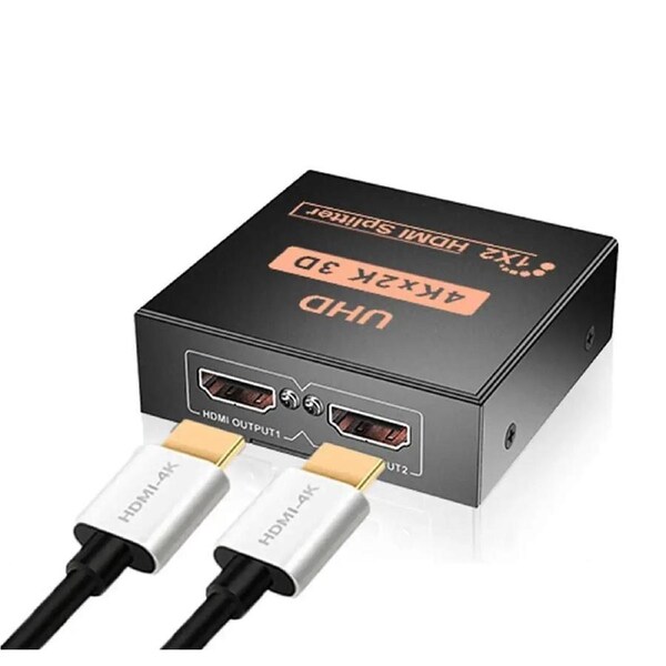4K HDMI Splitter Adapter 2 Port Splitter, ESTONE 1 In 2 Out HDMI Female To HDMI Female 1 To 2 Way For Xbox PS4 DVD HDTV PC Laptop