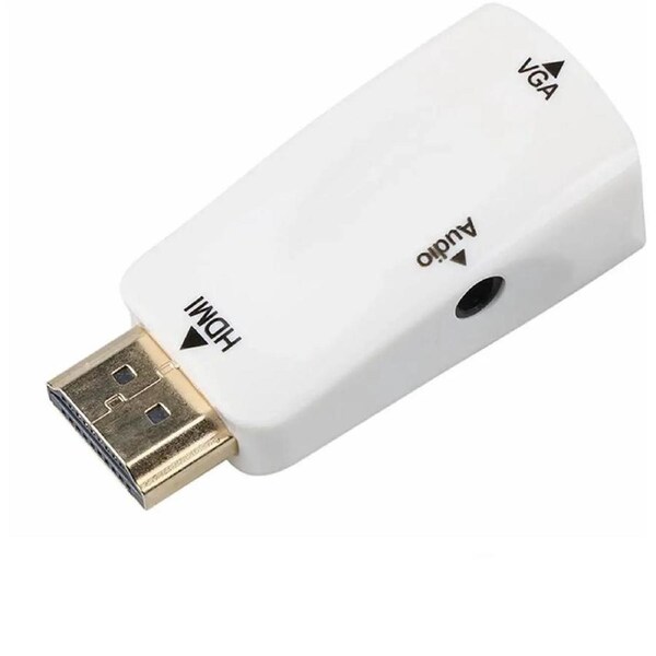 ESTONE HDMI to VGA Video Adapter Converter, Gold-Plated 1080P HDMI to VGA Adapter Converter for PC, Laptop, Desktop,DVD,TV,TV Box-White