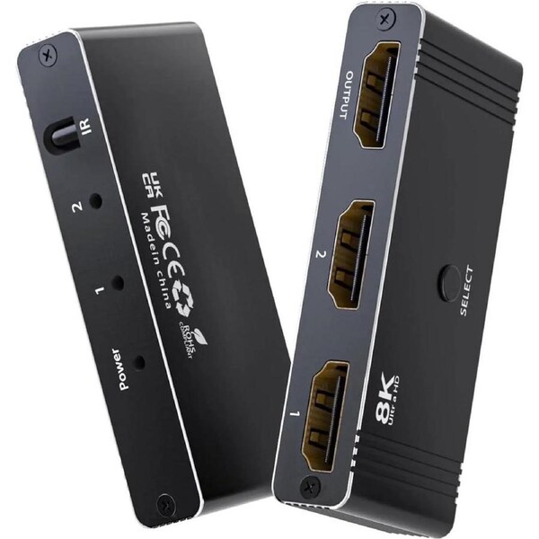 ESTONE HDMI Switch Splitter 4K@120hz, HDMI 2.1 Switcher 2 in 1 Out, HDMI Splitter 1 in 2 Out, Bi-Directional Switch Support 8K 3D VRR, Dynamic HDR, HDCP 2.3 for Xbox PS5/4/3 Blu-Ray Player Fire Stick